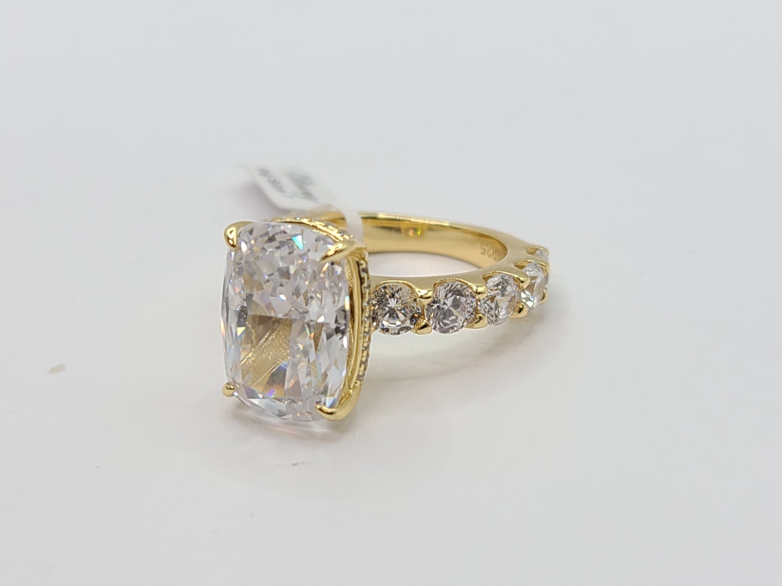 Effinny 4.0/9.0ct Crushed Ice Elongated Cushion Cut Engagement Ring 925 sz 7