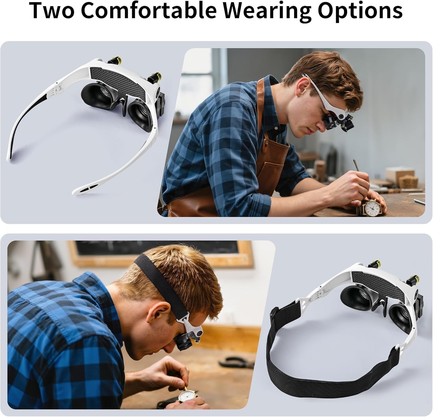LED Lighted Magnifying Glasses with 14 Interchangeable Lenses for Precision Work