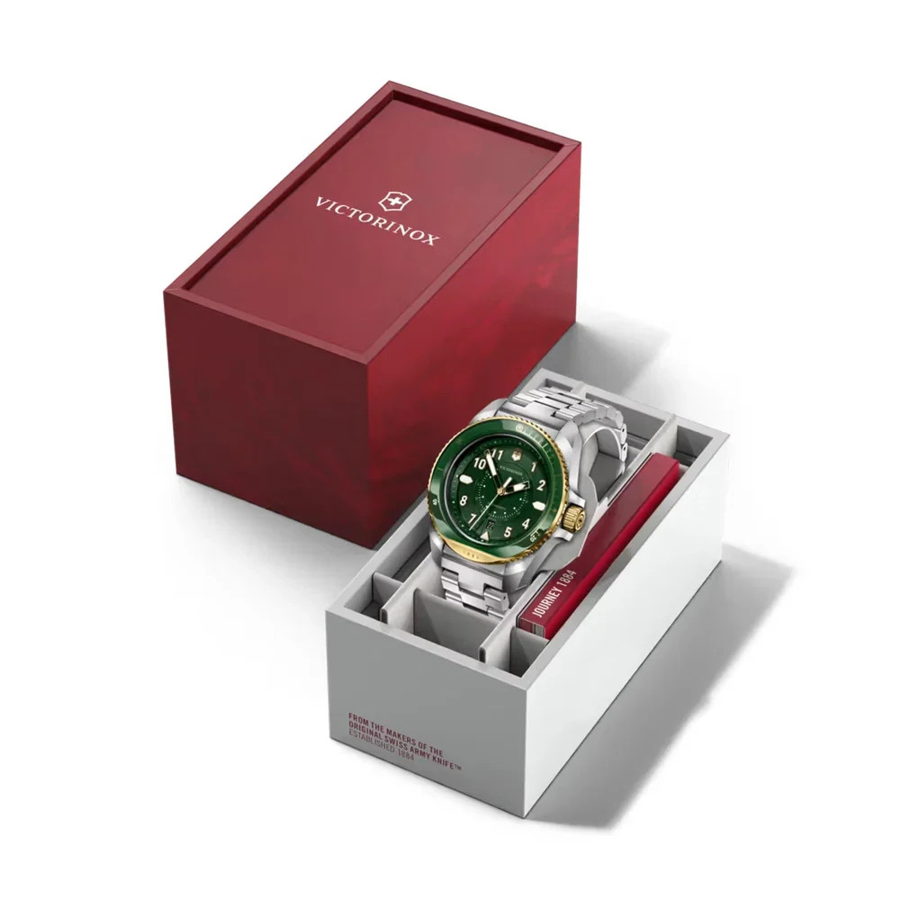 Victorinox Journey 1884 Men’s Quartz Watch 242012 Green Dial 43mm Steel 200M