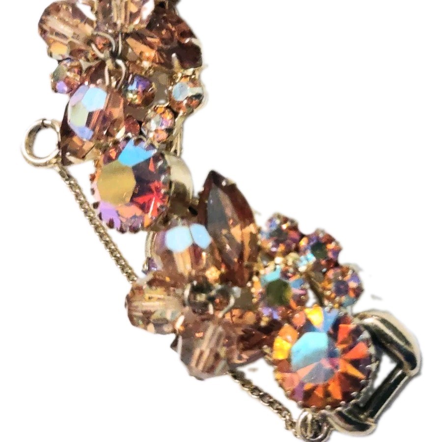 Juliana D&E Cha Cha Bracelet Matching Earrings Topaz AB Rhinestones