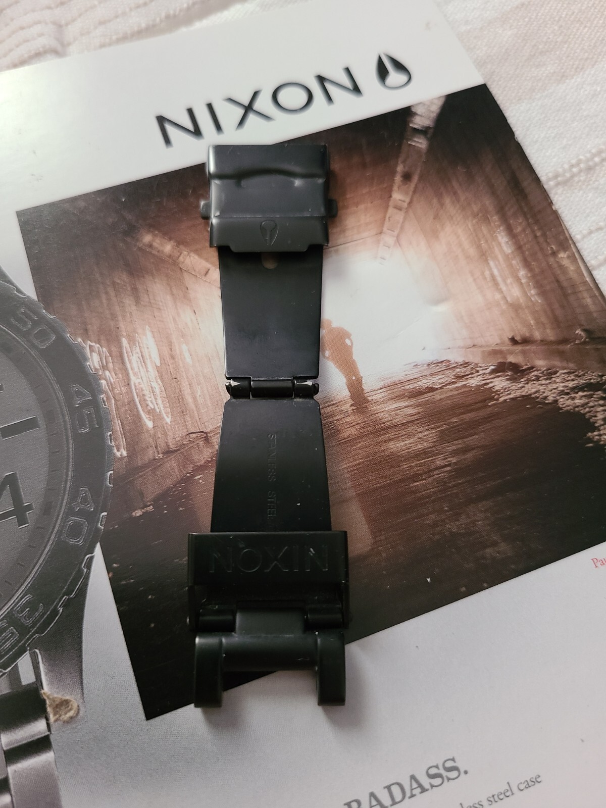 ♡Nixon The 42-20 black color Watch buckle deployment band clasp wristband.Used.