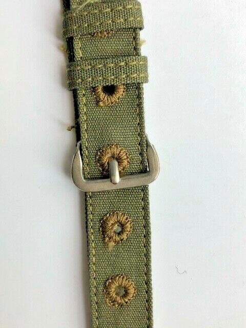 1940’s NOS US Military canvas strap 1/2″ 12.7mm 2-piece – compass or watch B1FFF
