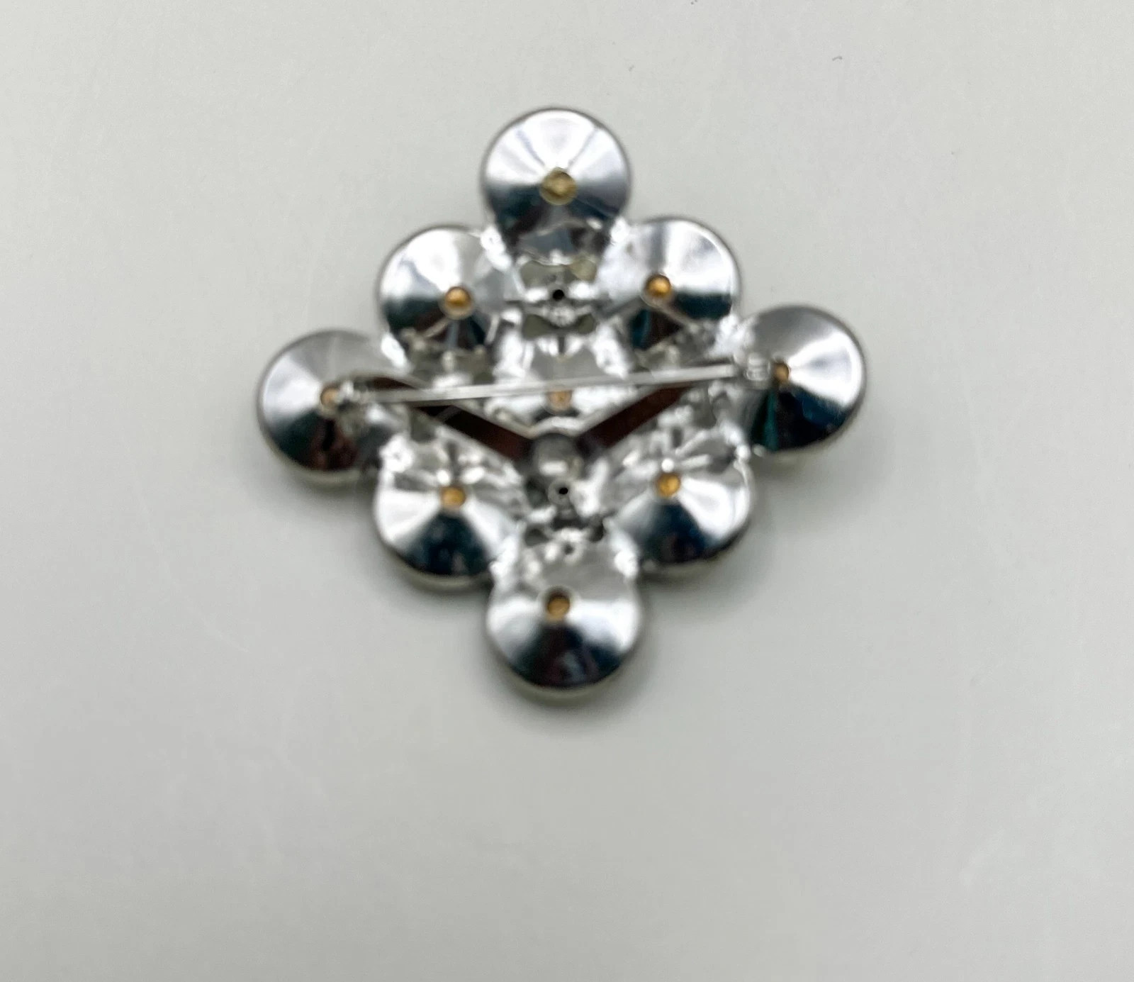 Weiss Vintage Crystal Brooch Women Silver Tone Geometric Rhinestone Art Deco