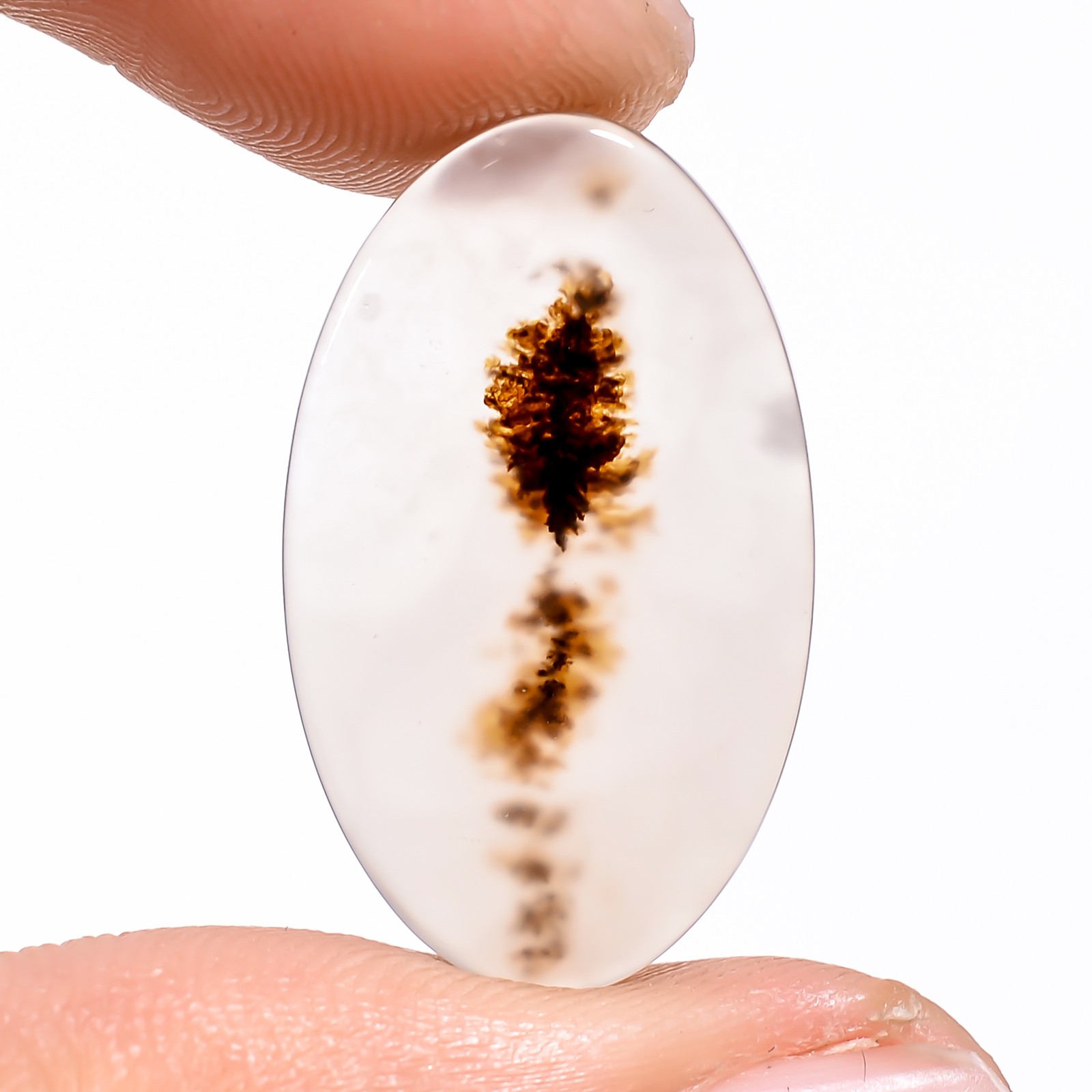 6.90Cts.100%Natural Scenic Dendritic Agate Oval Cabochon 14x24x2mm Loose Gems