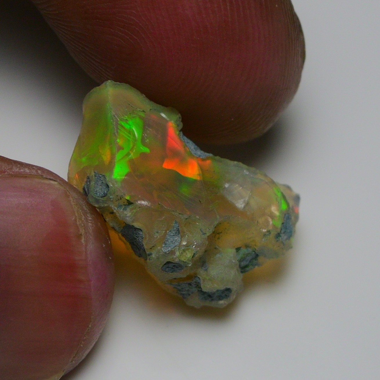Jewelry Grade Black Opal Rough 13.90 Cts, Natural Ethiopian Raw, Neon Fire Opal