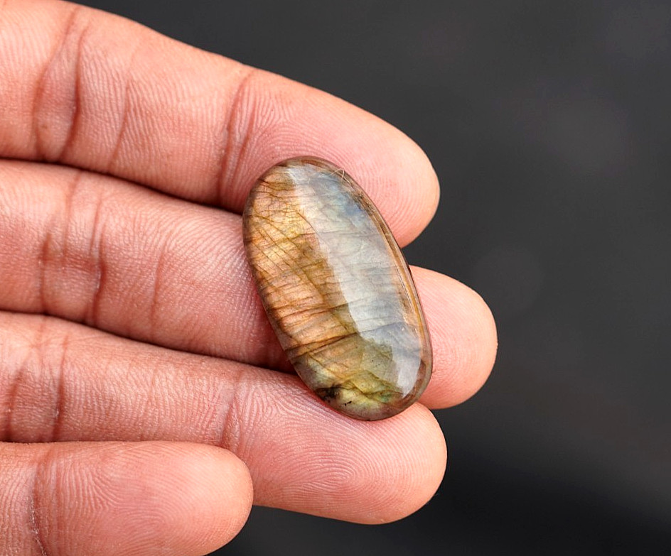 23 Ct Natural Labradorite Oval Cabochon Loose Gemstone 26x16x6 mm Jewelry