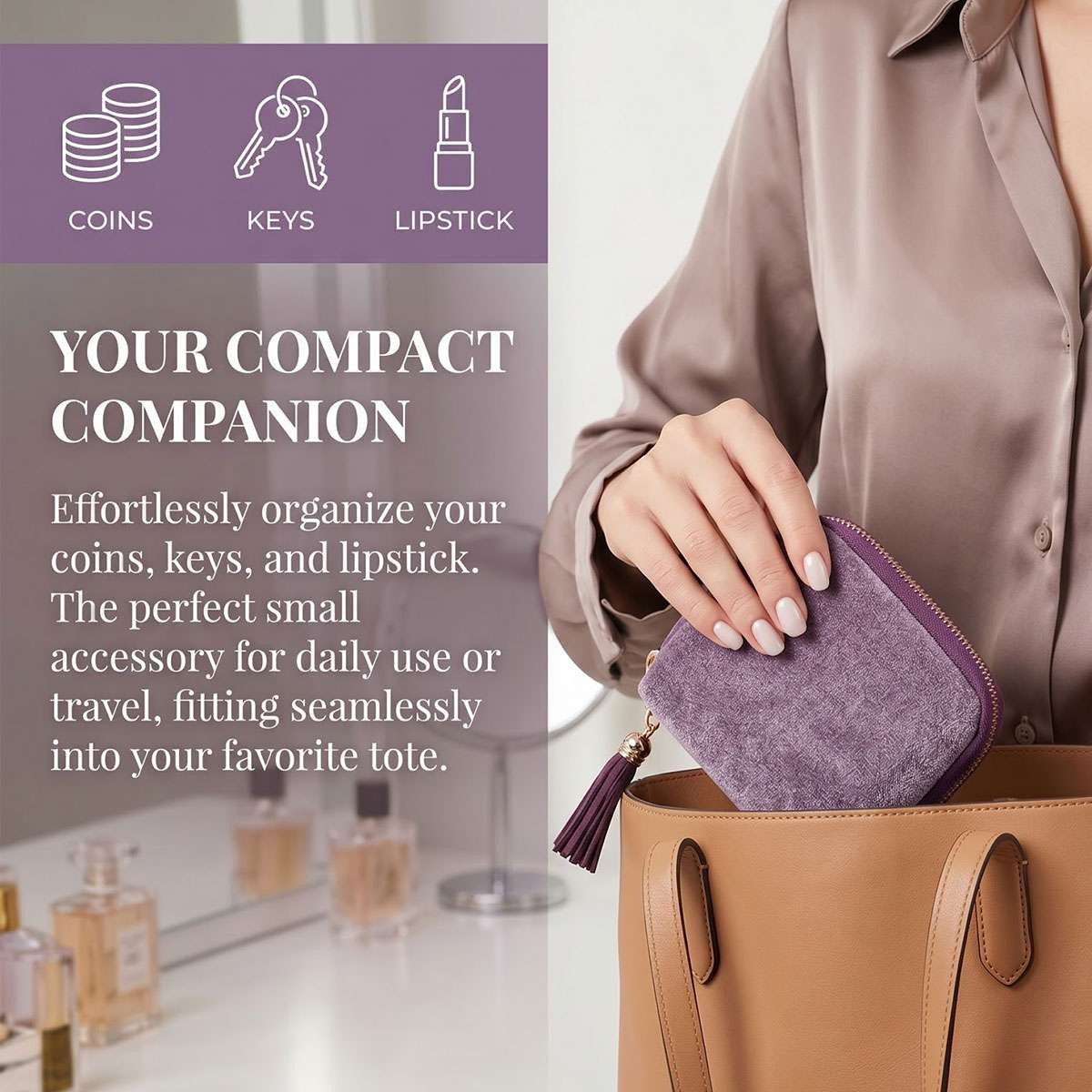 Travel Jewelry Pouch Satin Lined Jewelry Organizer Storage Bag with Zipper