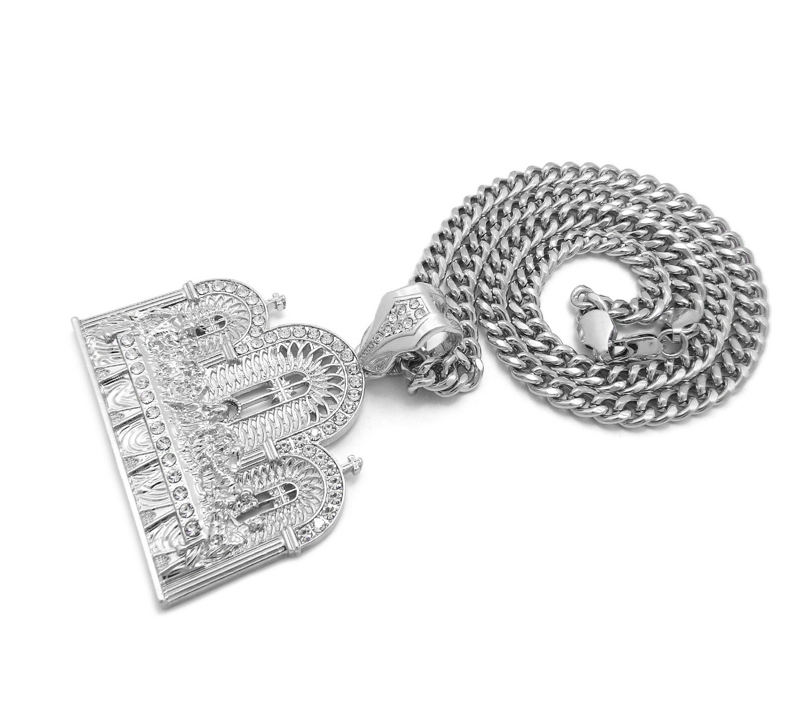 Hip Hop Silver Last Supper Pendant & Box / Franco / Cuban Chain Bling Necklace