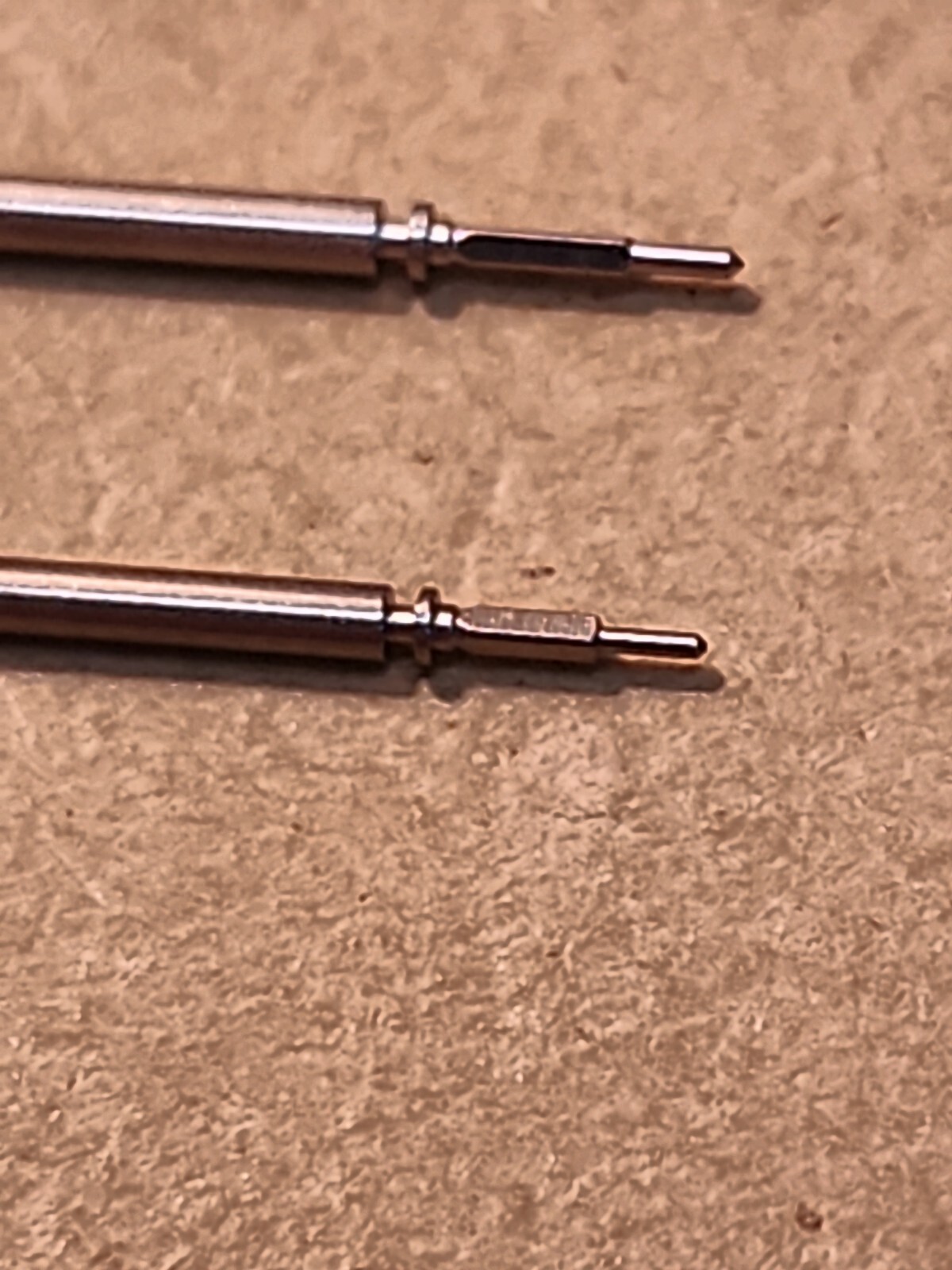 Lot Of 2 NOS Bulova Accutron 218 P/N 176 Setting Stems-Lengths 12.58mm & 15.2mm