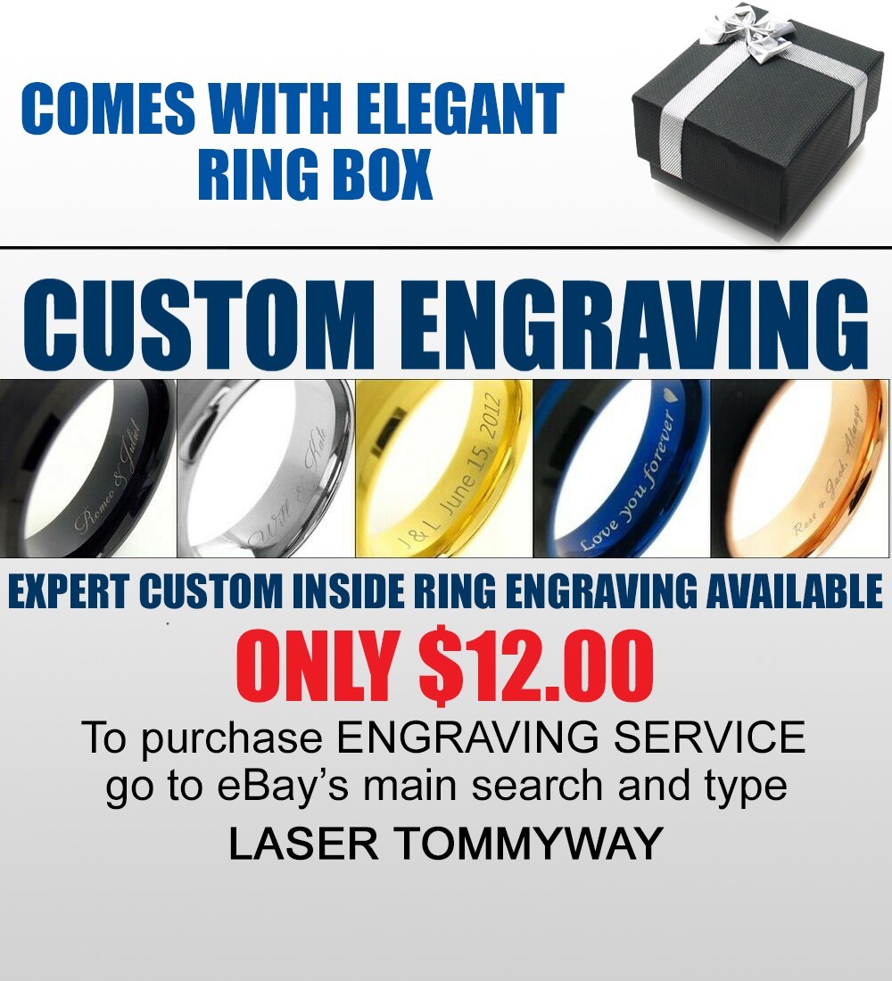 Black Tungsten Carbide Hammered Brushed Finish Men’s Wedding Band Ring