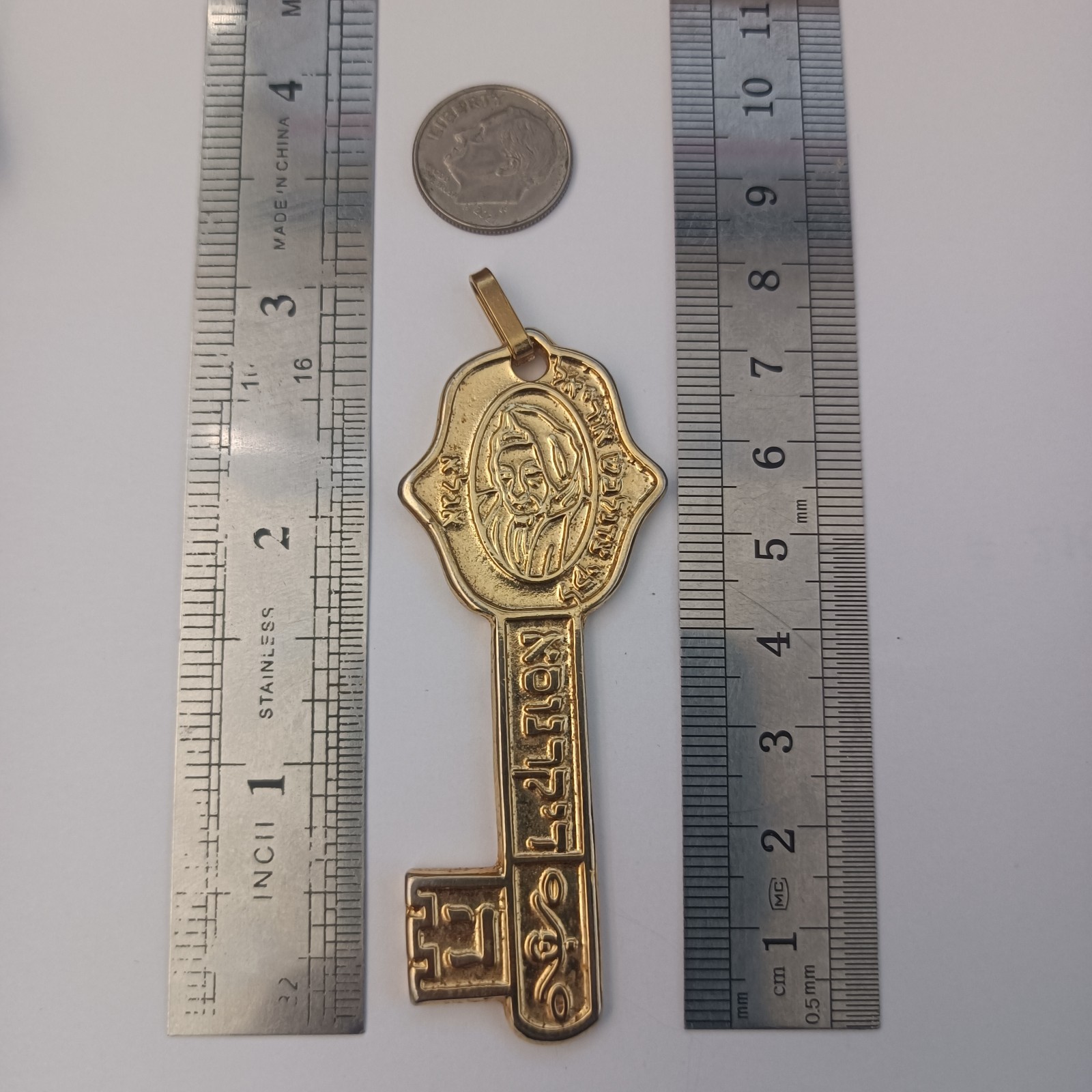 Jewish Kabbalah Key Pendant Hamsa Protection Health Amulet Hebrew Large Gift