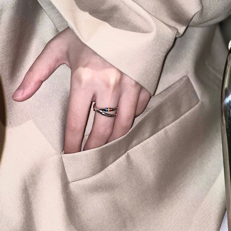 Mobius Rainbow Ring Niche Design Personality Trend Color Index Finger Ring
