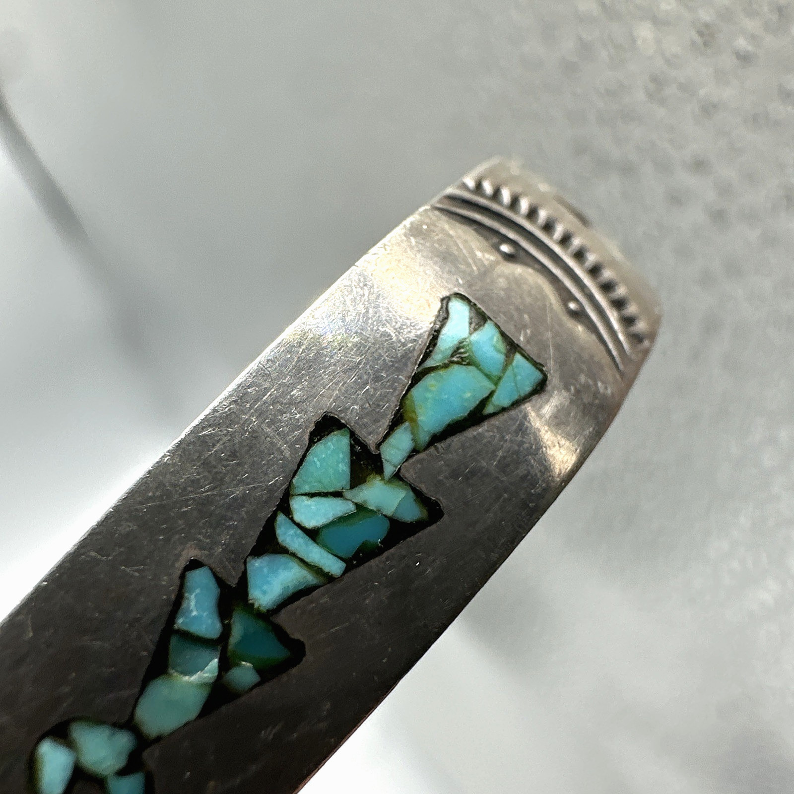 Vtg Gene Gibson Navajo Sterling Silver Turquoise Native American Cuff Bracelet