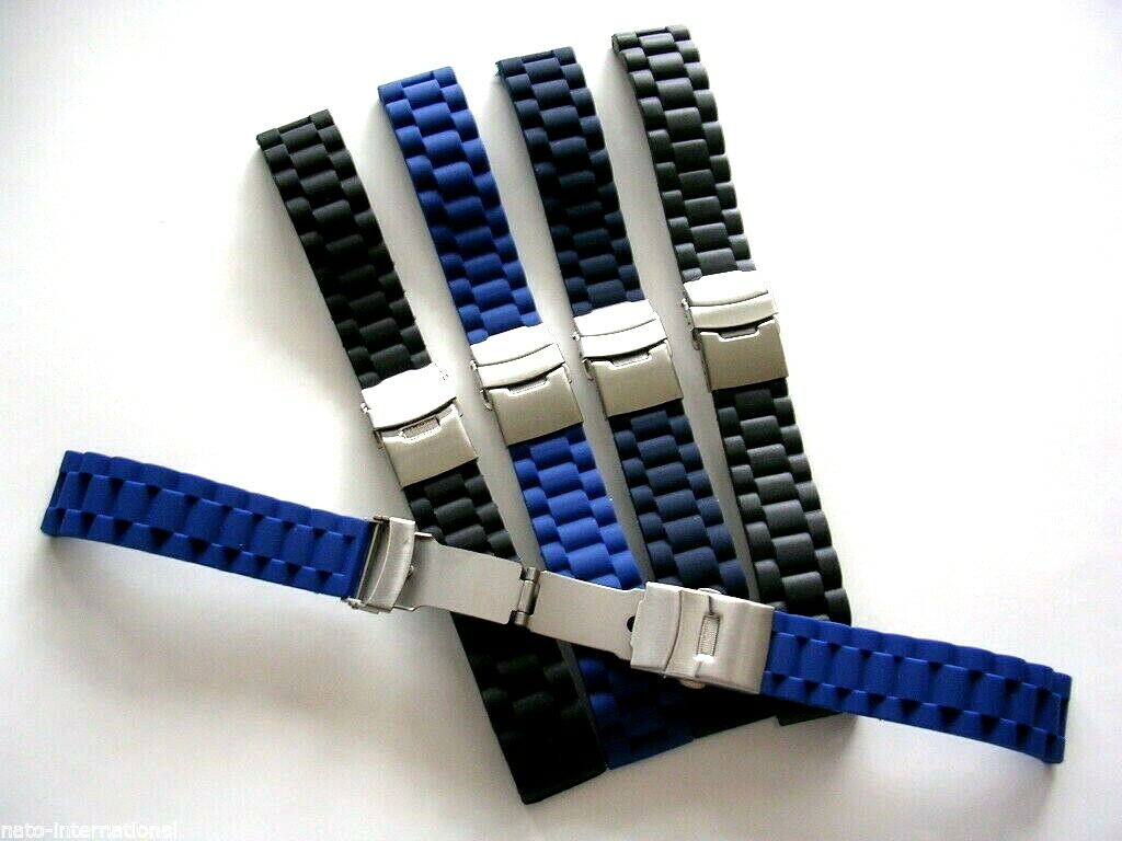 Silicon Rubber Diver Link deploy watch band strap Sport Dbl Lock IW SUISSE USA