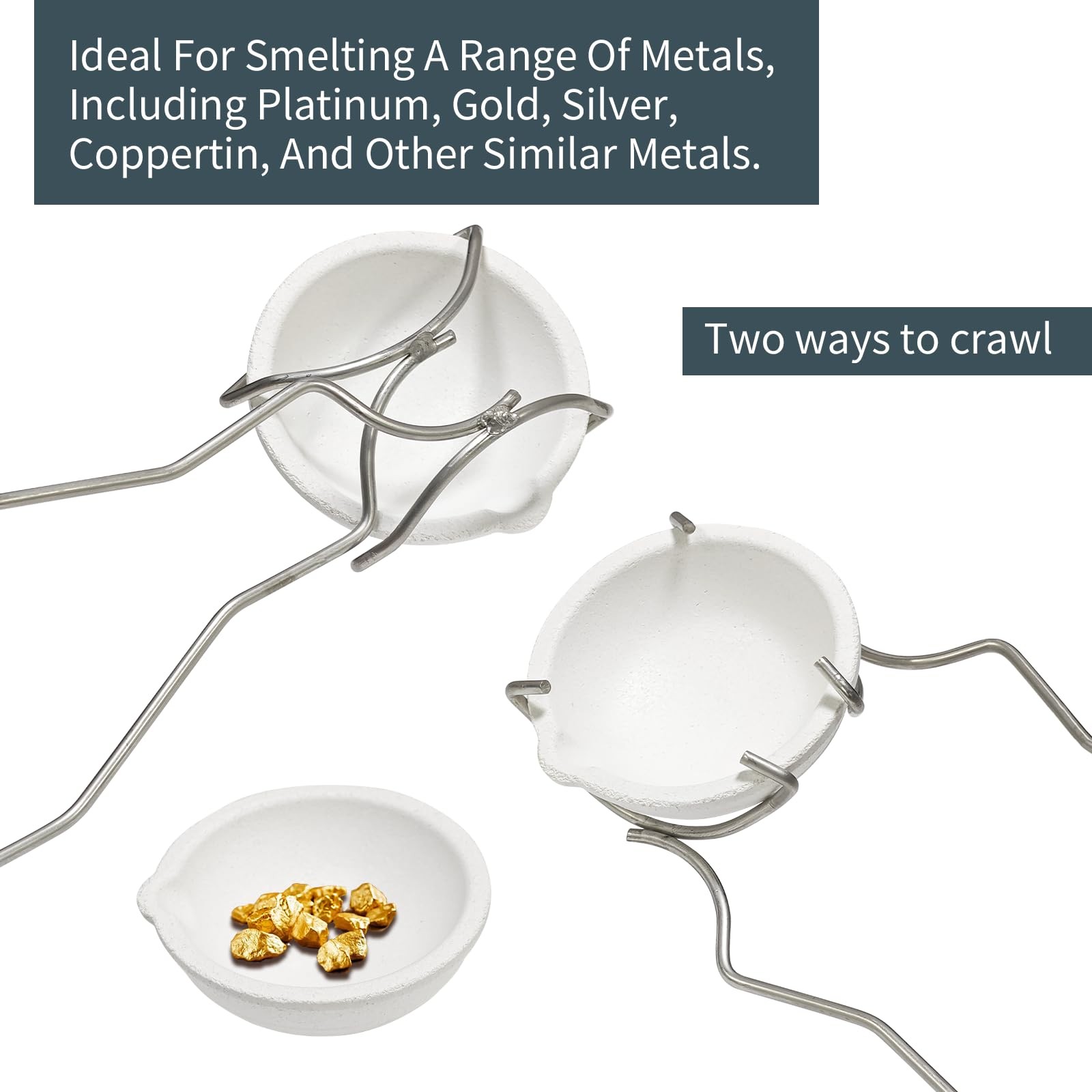 Melting Metal Crucible Kit 8-Piece with 2 Tongs,4x2oz & 2x5oz Refractory Bowl…