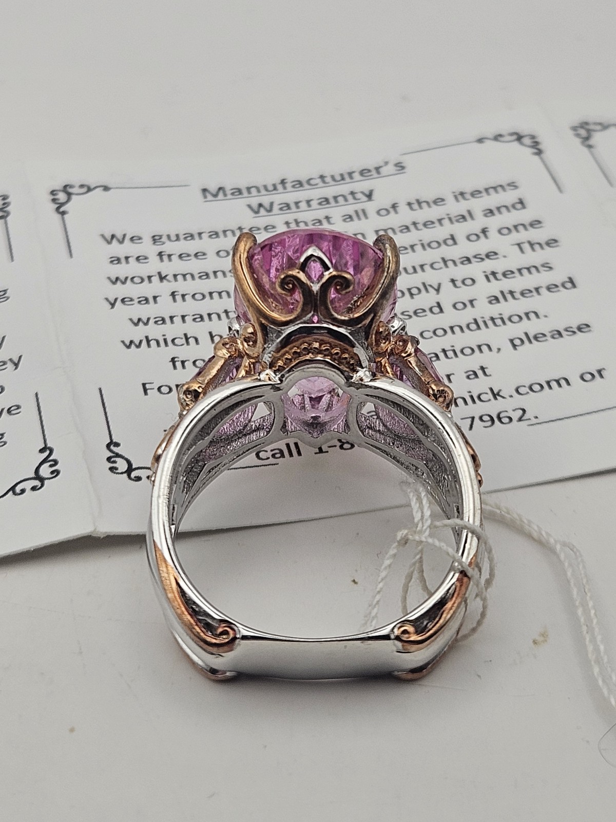 Gems EN Vouge Brilliant Multi Carat .925 Sterling Silver And Palladium Ring…
