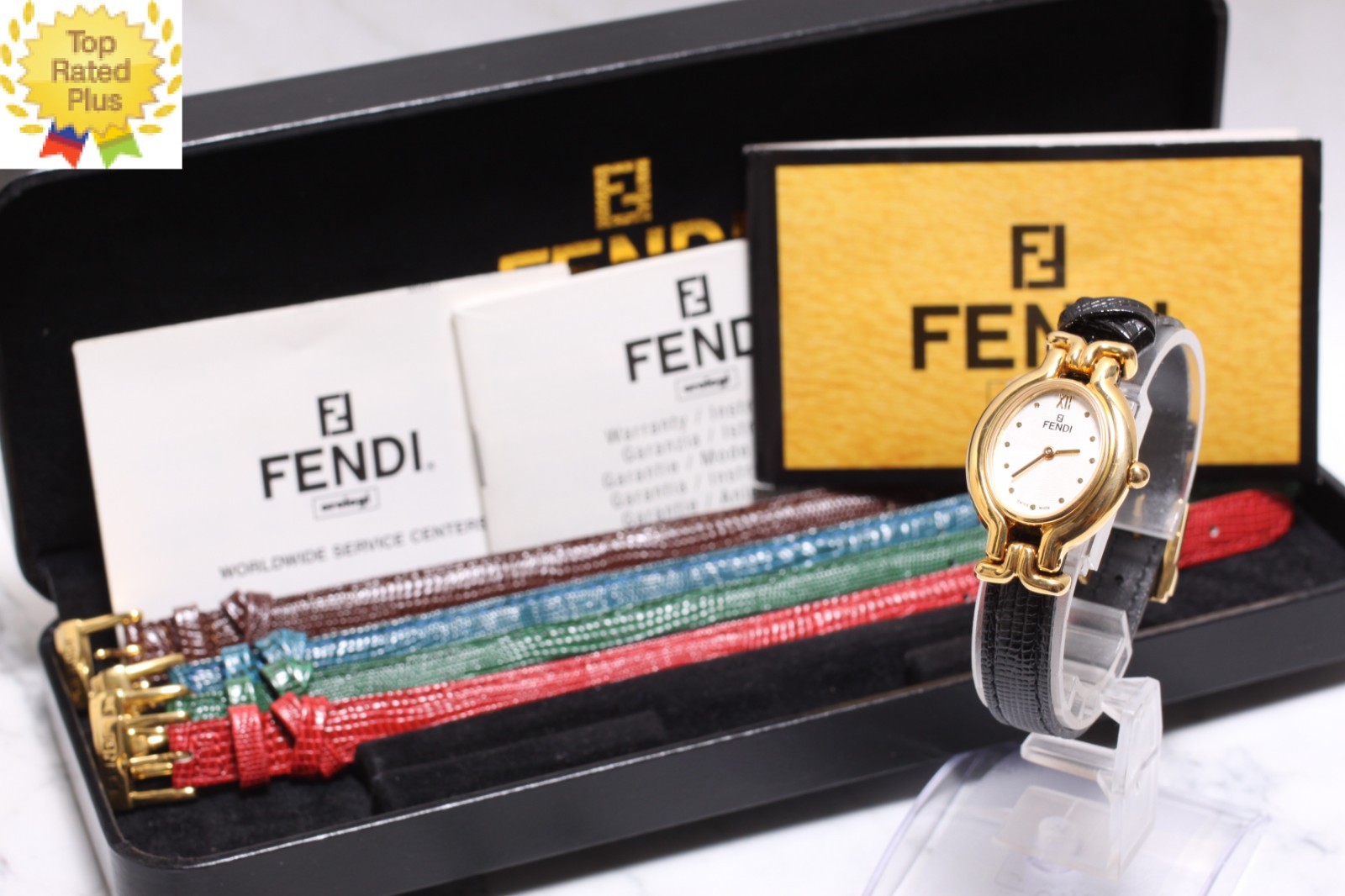 Vintage *N MINT w/Box* FENDI 640L Chameleon 5 Colors Change Belt Qz Ladies Watch