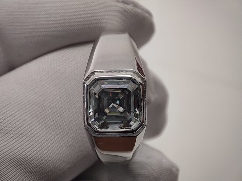 3.70 Ct Certified Treated Grey Diamond Solitaire Ring 925 Sterling Silver