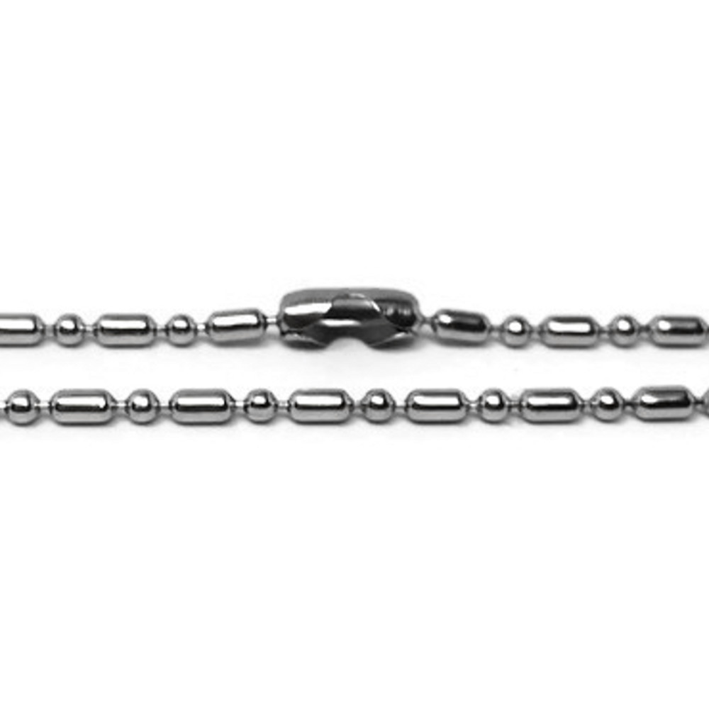 Stainless Steel Bead Necklace Chain Unique Design Ball Military (16 – 30 inch)