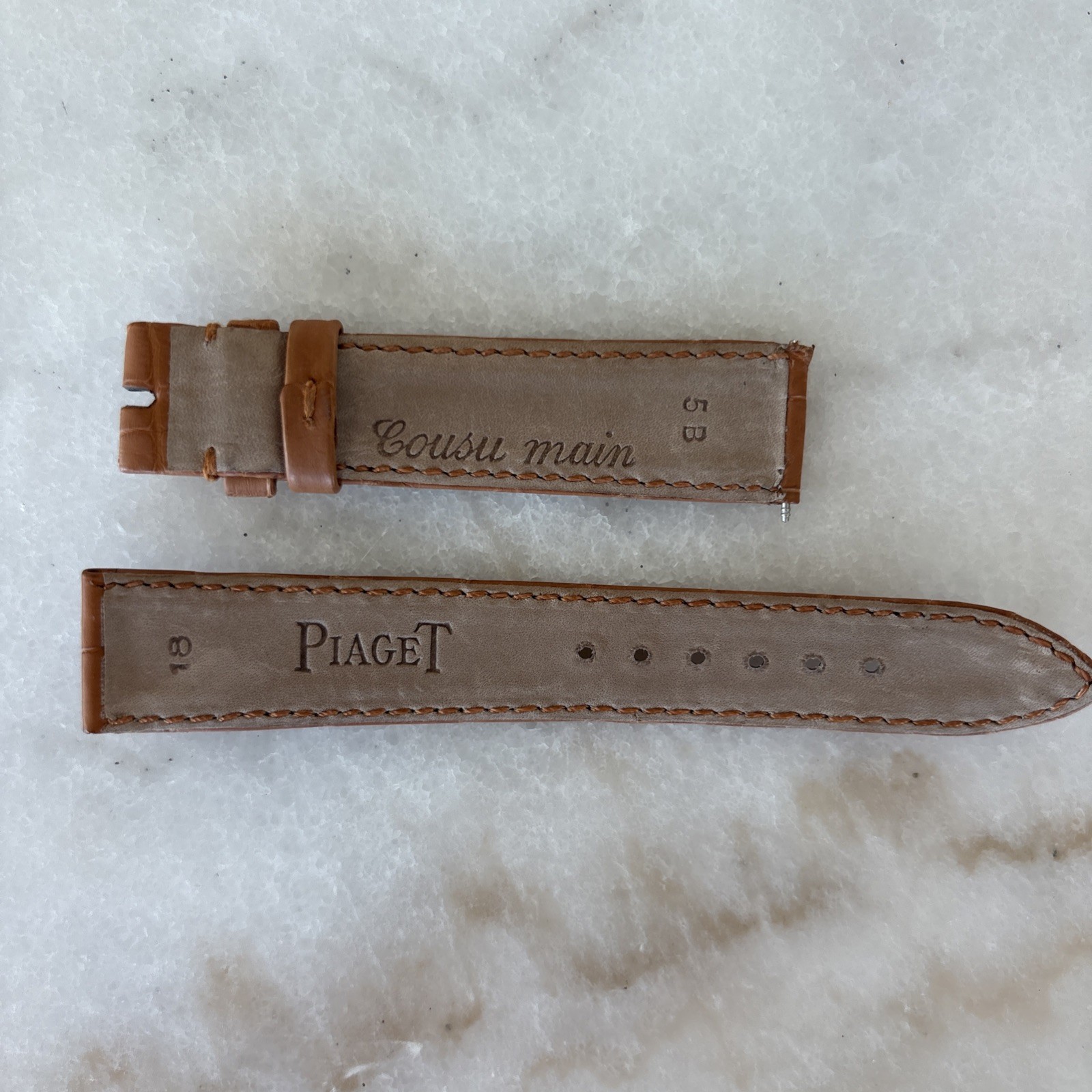 Original Piaget Leather brown B5 Watch Strap 18MM x 16 MM