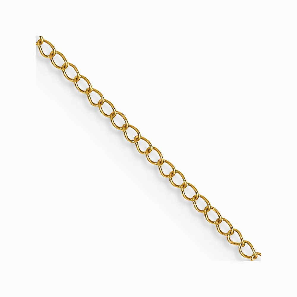 14K Yellow Gold .5 Mm Carded Curb Chain Necklace 16″-24″