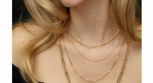 14k Solid White Gold PAPERCLIP Link Chain Necklace 20 Inch 3 grams 2MM