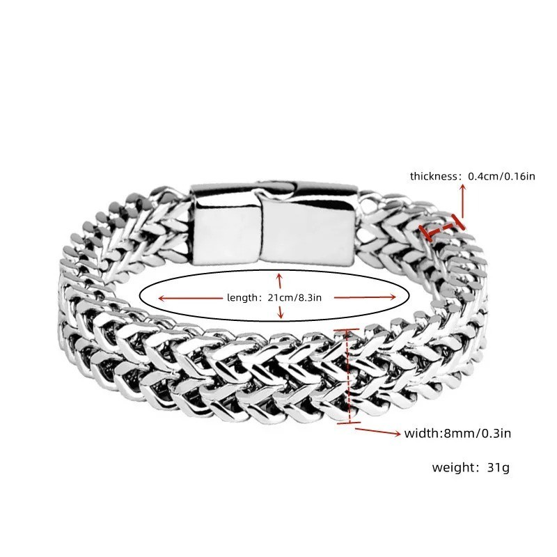 Stainless Steel Fish Scale Bracelet Magnetic Buckle Men’s Jewelry