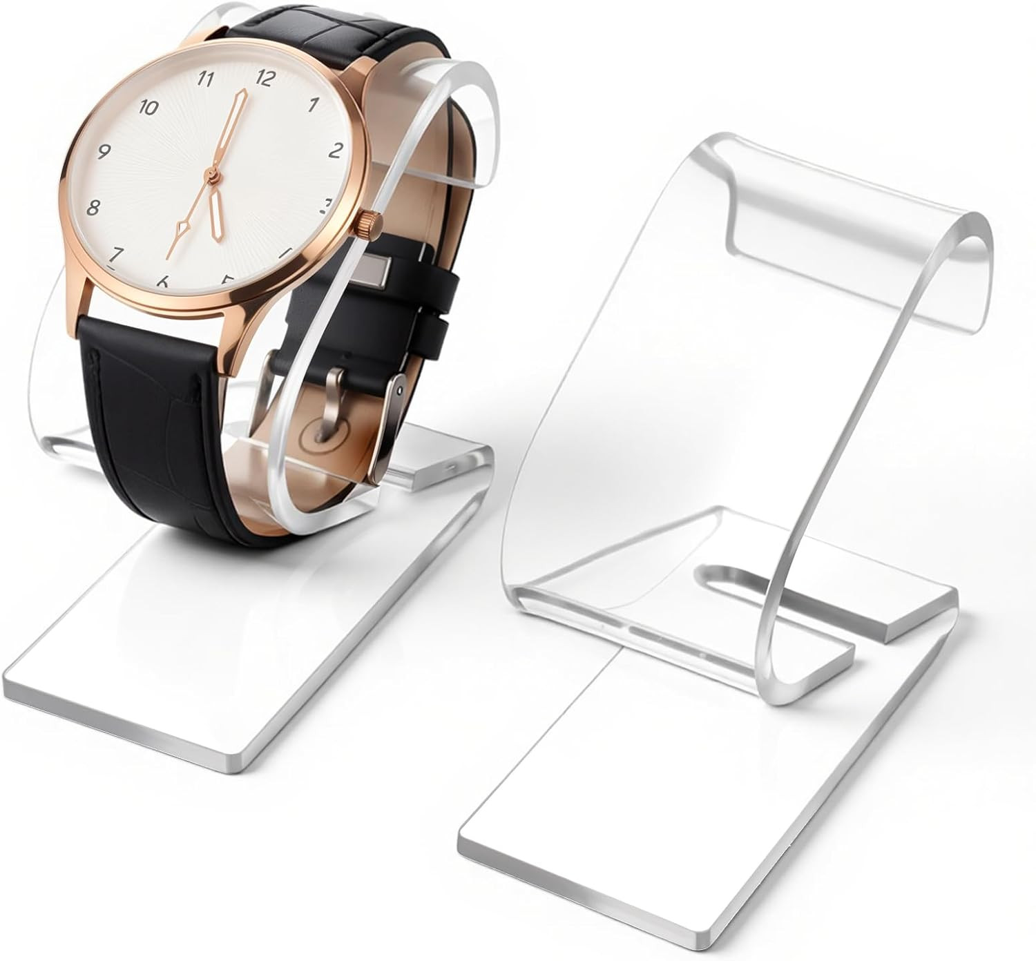 Prasacco Clear Watch Display Stand, 2 Pack Watch Holder Organizer Watches Displa