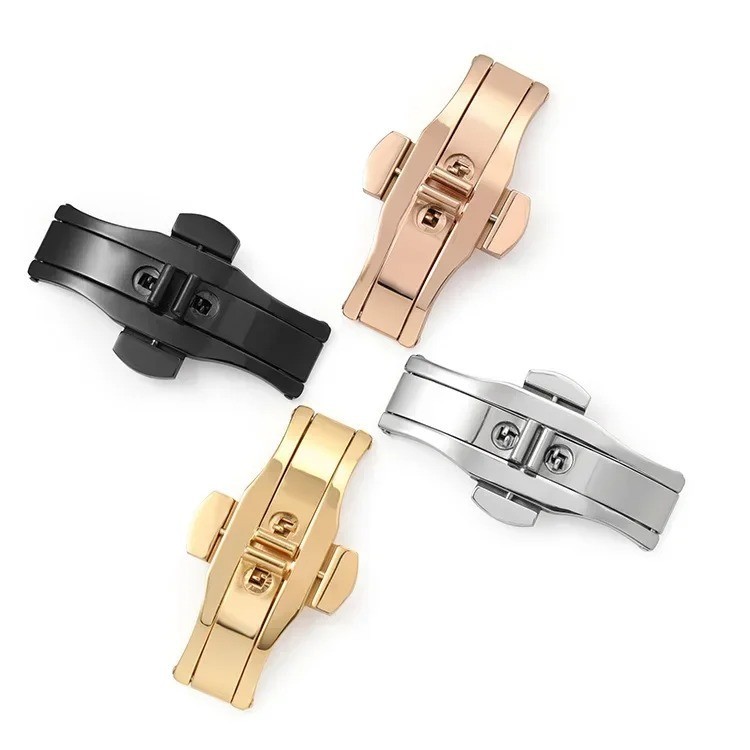 Stainless Steel Butterfly Buckle Watch Band Clasp 16mm-22mm Deployment Clasp NEW