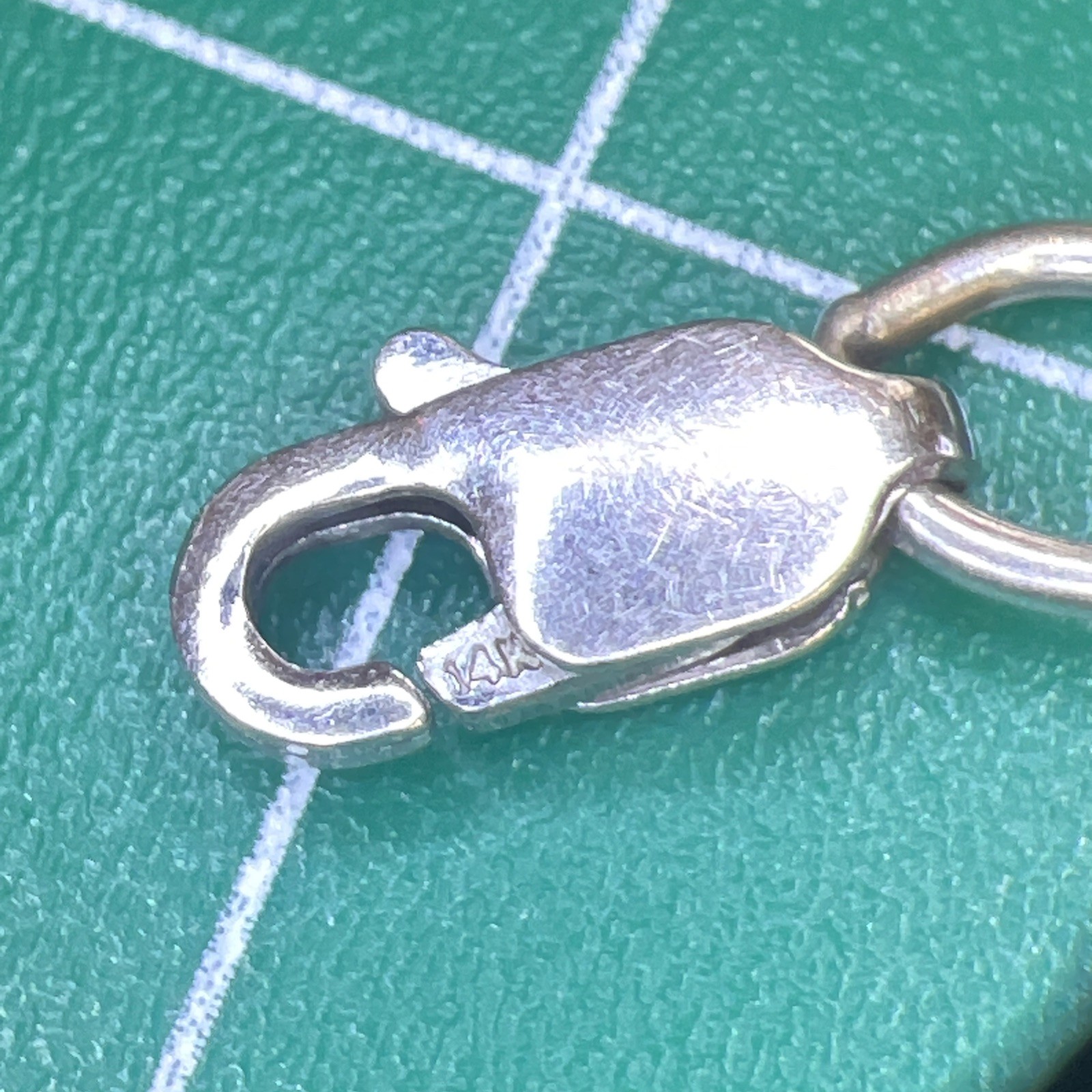 Vintage RCI 14k White Gold Double Circle Link Charm Bracelet 7.3” 5.7mm Turkey
