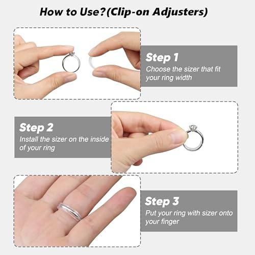 Ring Size Adjuster 14 Piece Set Clip On Spiral Coils Fit 1mm to 10mm Band Width