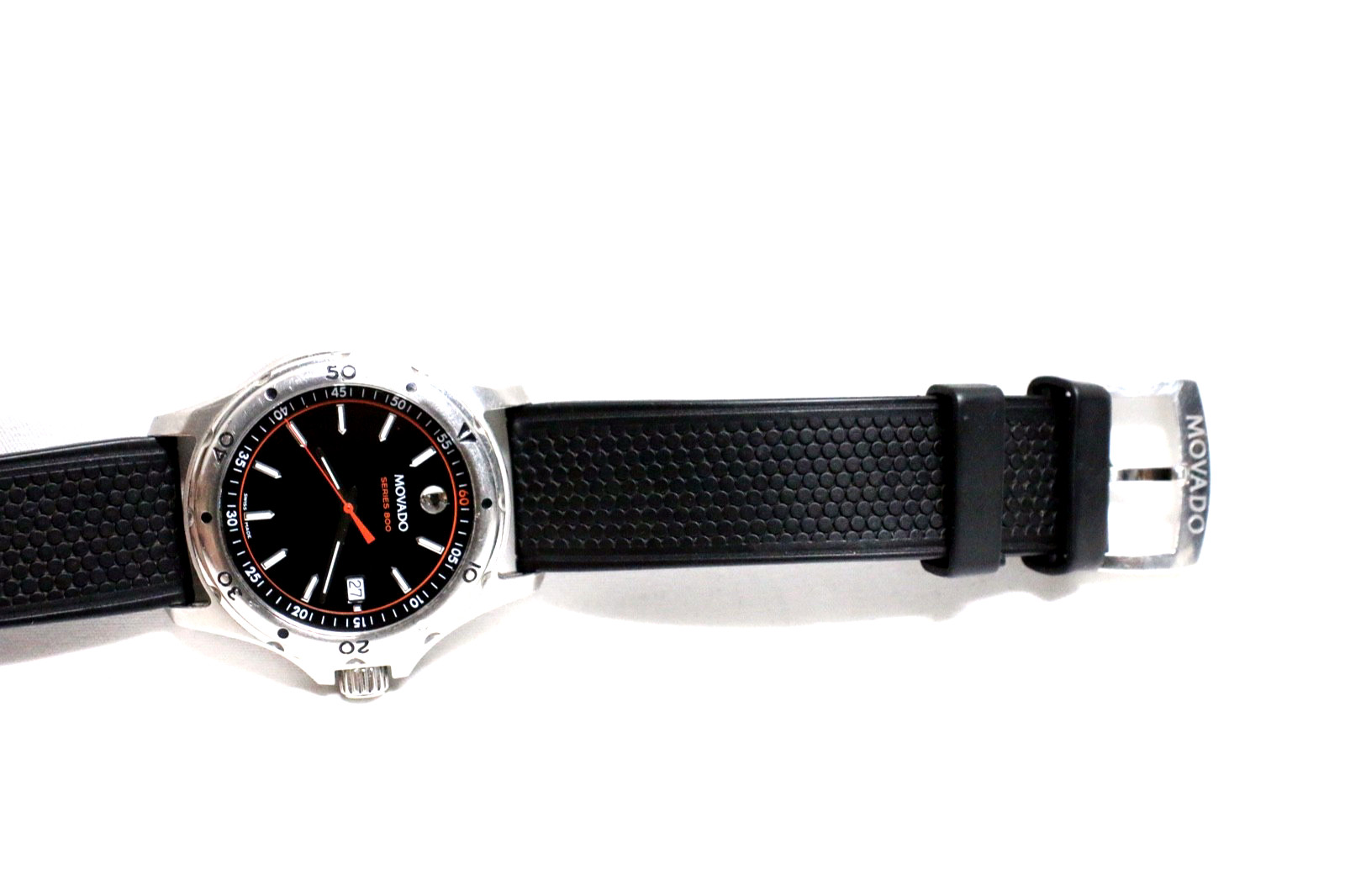 Movado 800 Series Black/Orange Stainless Steel Men’s Watch 11330890