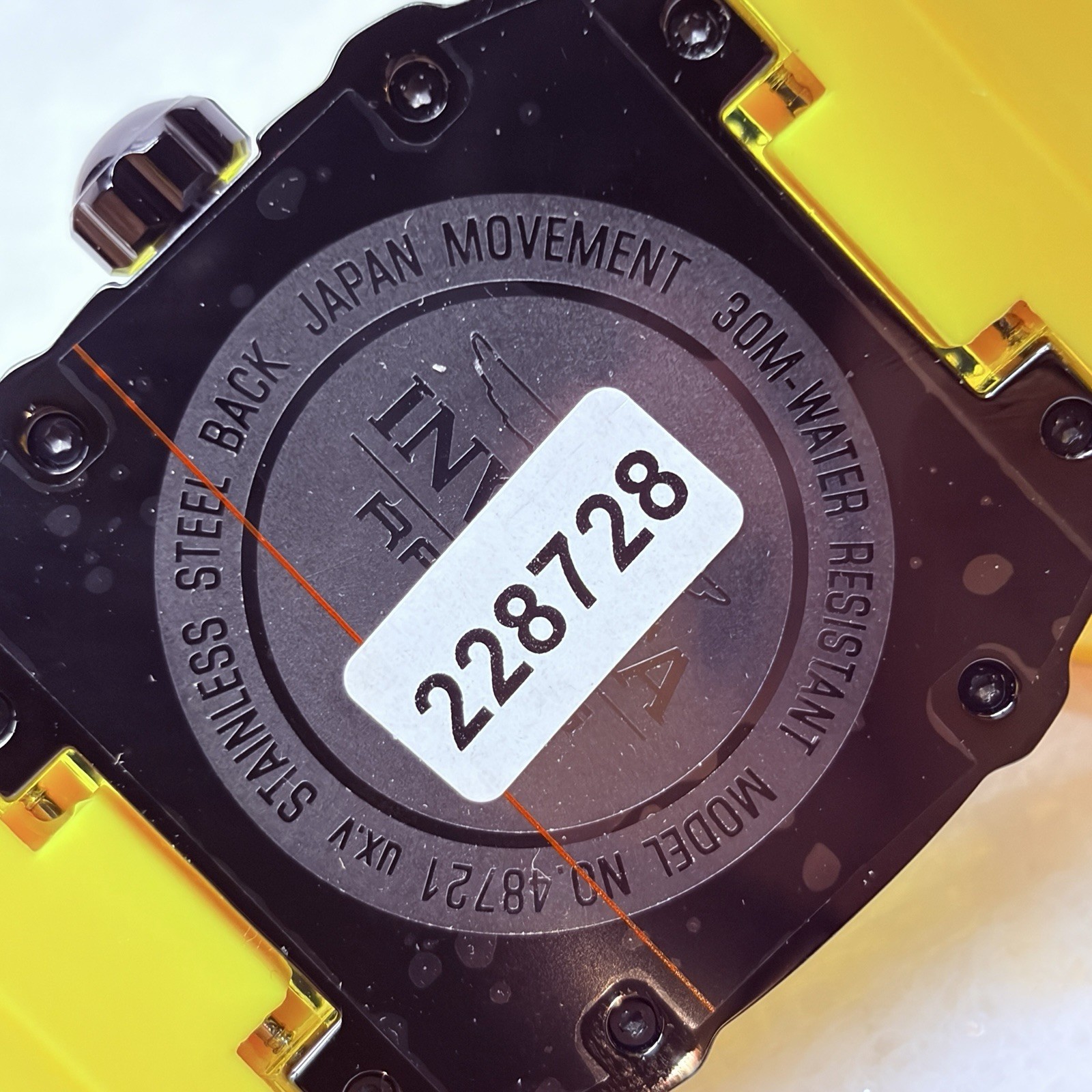 Invicta Racing Men’s 48.5mm Yellow Silicone Strap Quartz Black Yellow Watch New