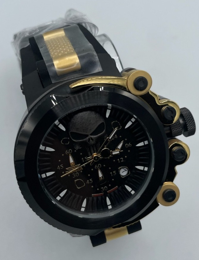 Invicta Marvel Punisher Men’s Watch – 55mm, Gold, Black (34654)