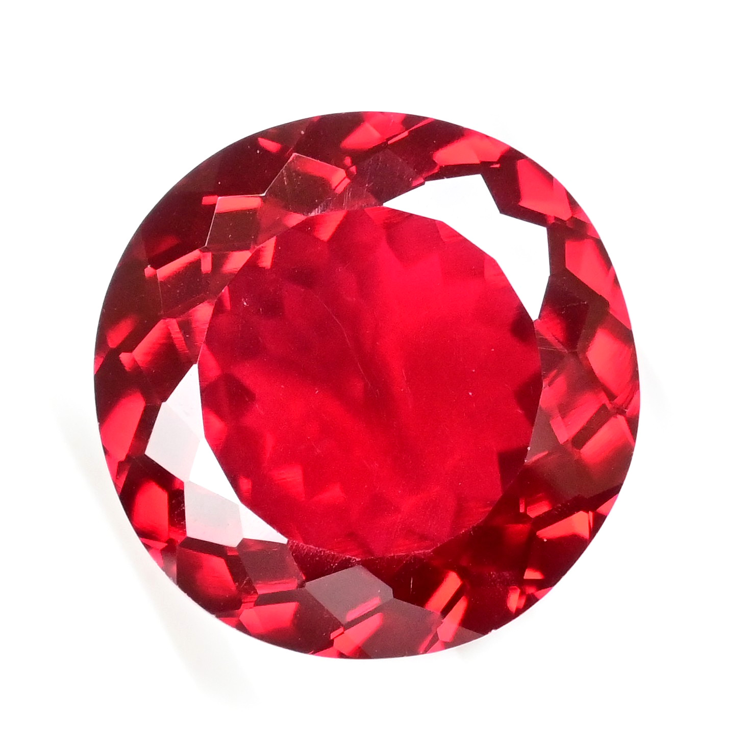 57.55 Ct Natural Mozambique Blood Red Ruby Round Certified Flawless Gemstone