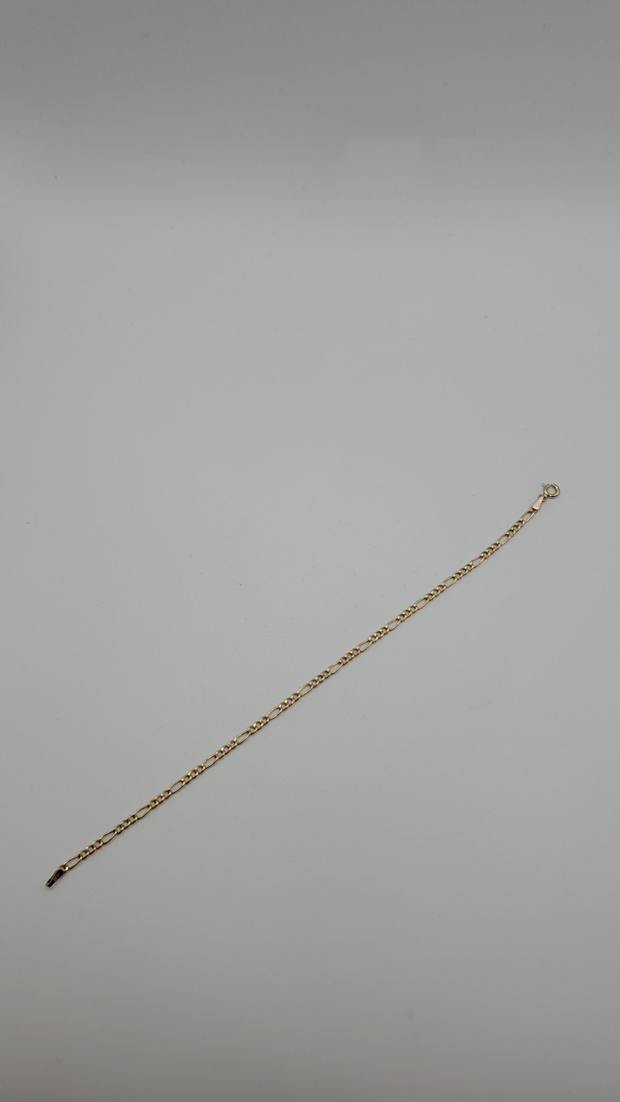 10K Yellow Gold Figaro Bracelet 2.5mm 7.25″ Women Italy, NEW