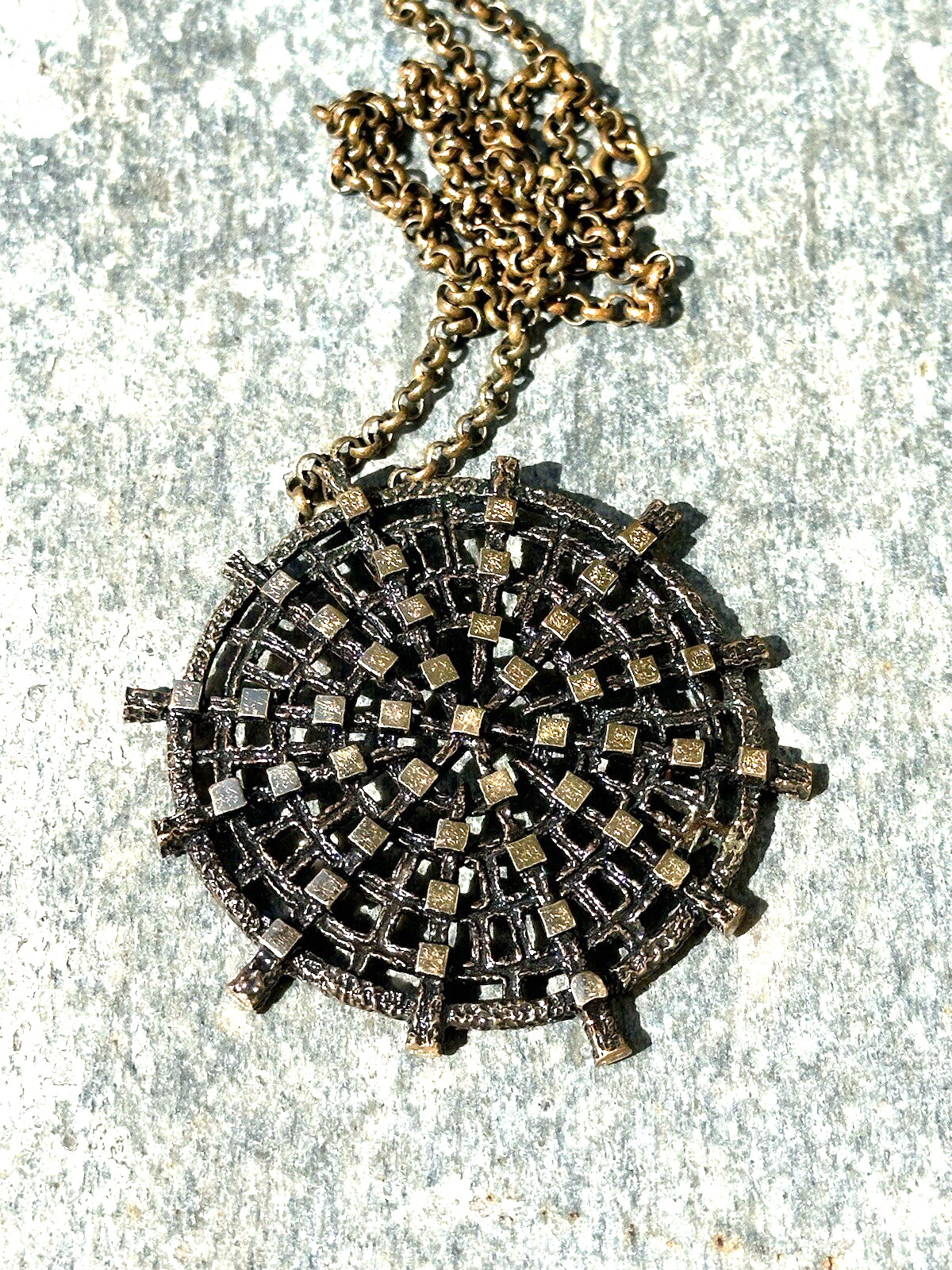 Knut P Paulsen Bronze Iconic Necklace Norway Norwegian vtg viking retro 2176
