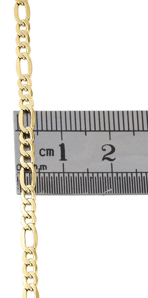 Genuine 10K Yellow Gold Figaro Chain 3.50mm Necklace High Polished 16-30 Inches