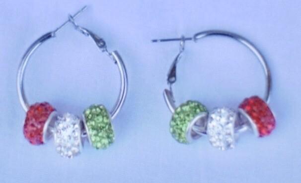 Mexican Flag Hoop Earrings