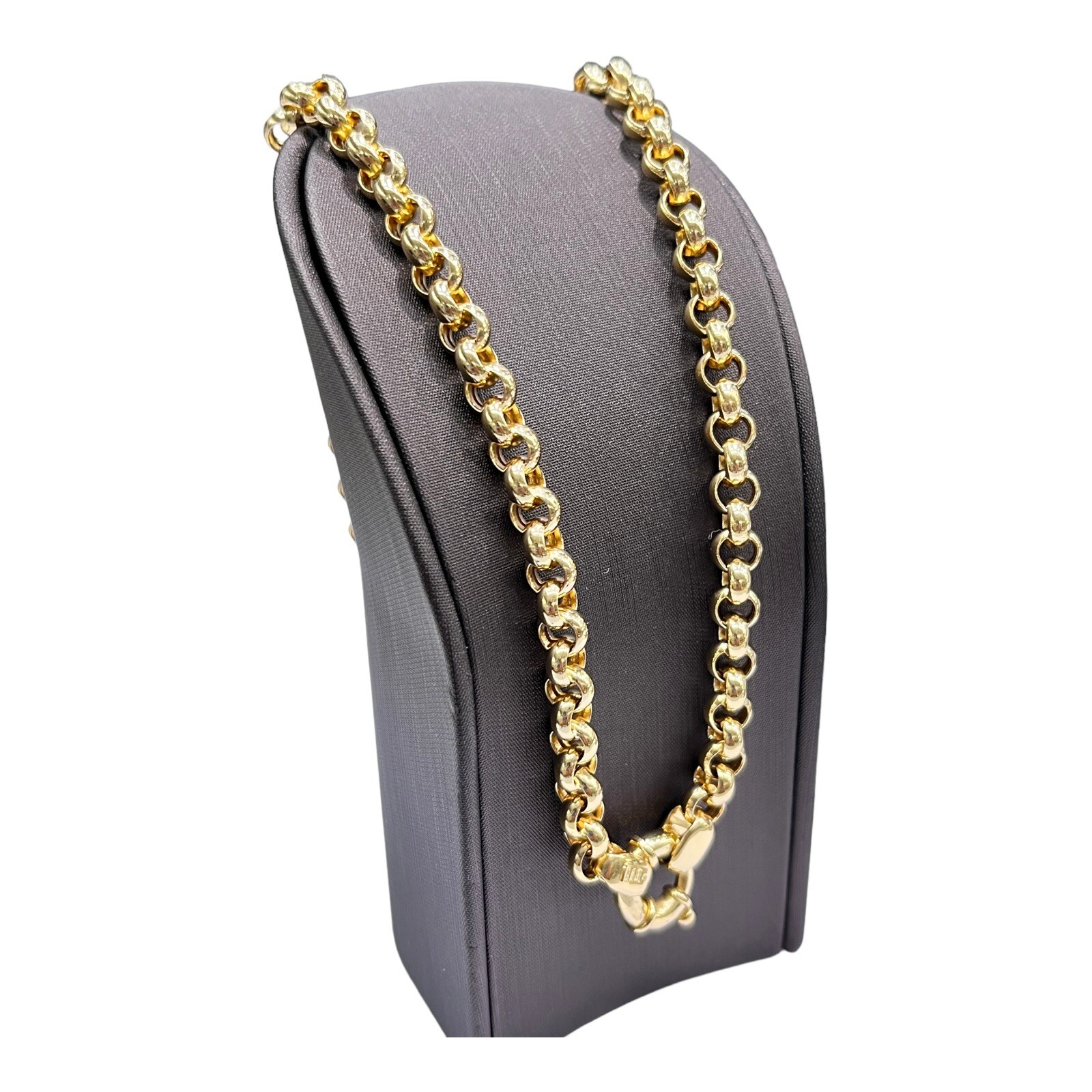 18ct 18k Yellow Gold Italian Round Belcher Chain Necklace 21.68 Grams 45.5cm New