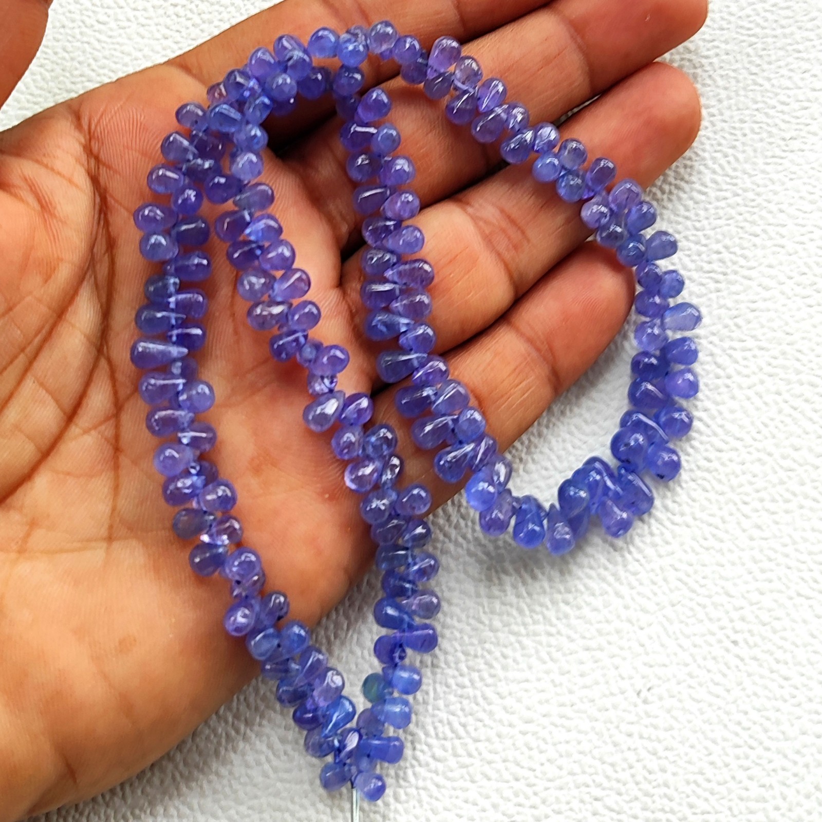 Tanzanite Smooth Teardrop Beads 6×4 to 7×5 mm 16″ Strand Genuine Tanzanian Gems