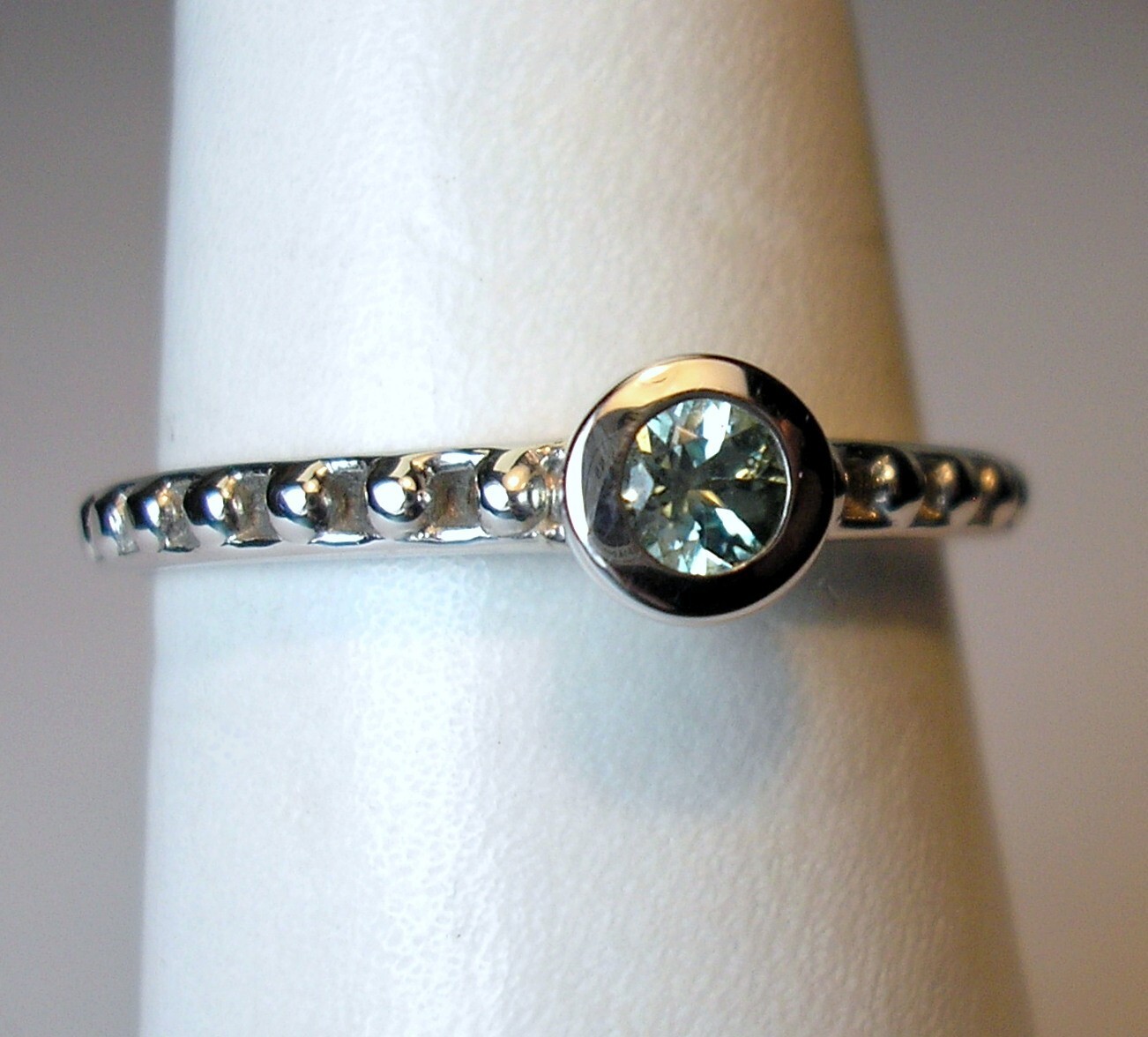 0.11 ct Fair Trade Natural Seafoam Tourmaline 14K White Gold Ring Was $650 Video