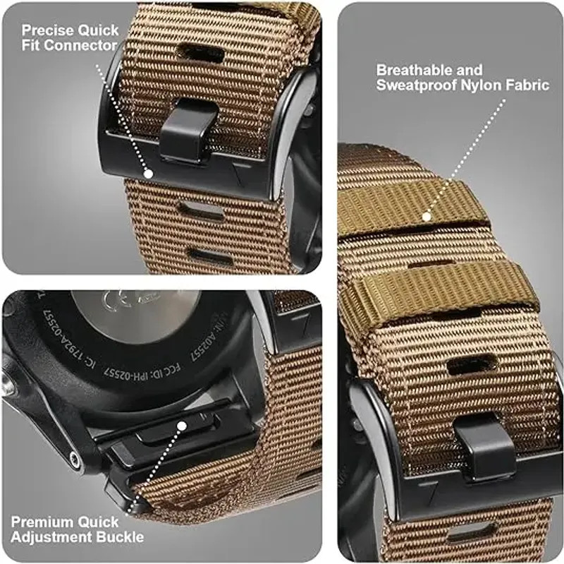 22mm 26mm Nylon Strap Fenix 7 7X 6X Epix Pro 51mm 47mm Watchband