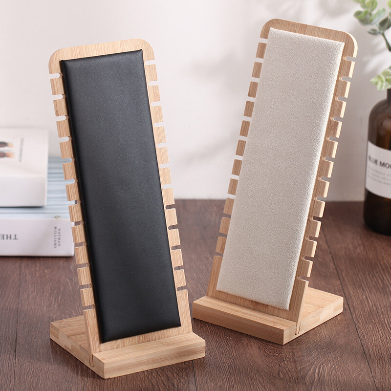 Bamboo Jewelry Organizer Necklace Display Stand Bracelets Pendant Storage Shelf