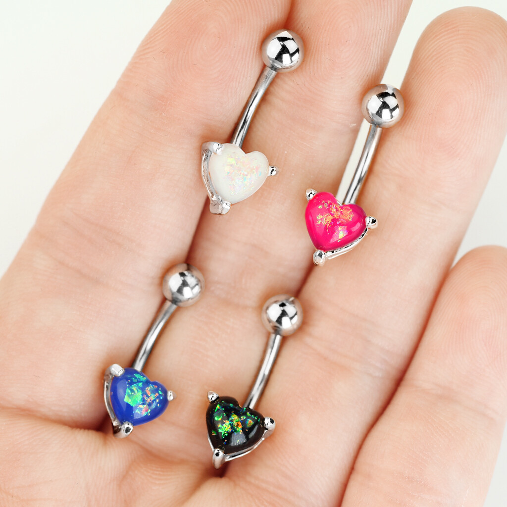 14G Solitaire gem Belly Button Navel Ring Surgical Steel Barbell Stud Piercing