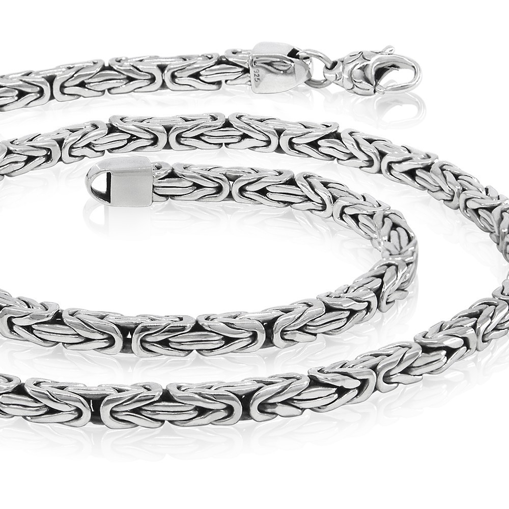 Byzantine chain in different thickness made of Solid 925 Sterling Silver.