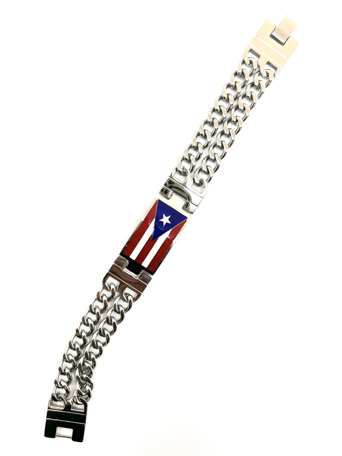 puerto rico bracelet Stainless Steel 8.5” Inch