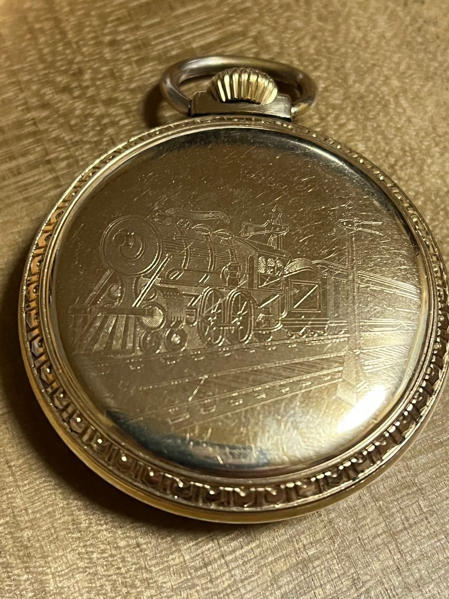 Lonville 17 Jewels Railroad Pocket Watch Hand Wind Steam Locomotive OH Swiss