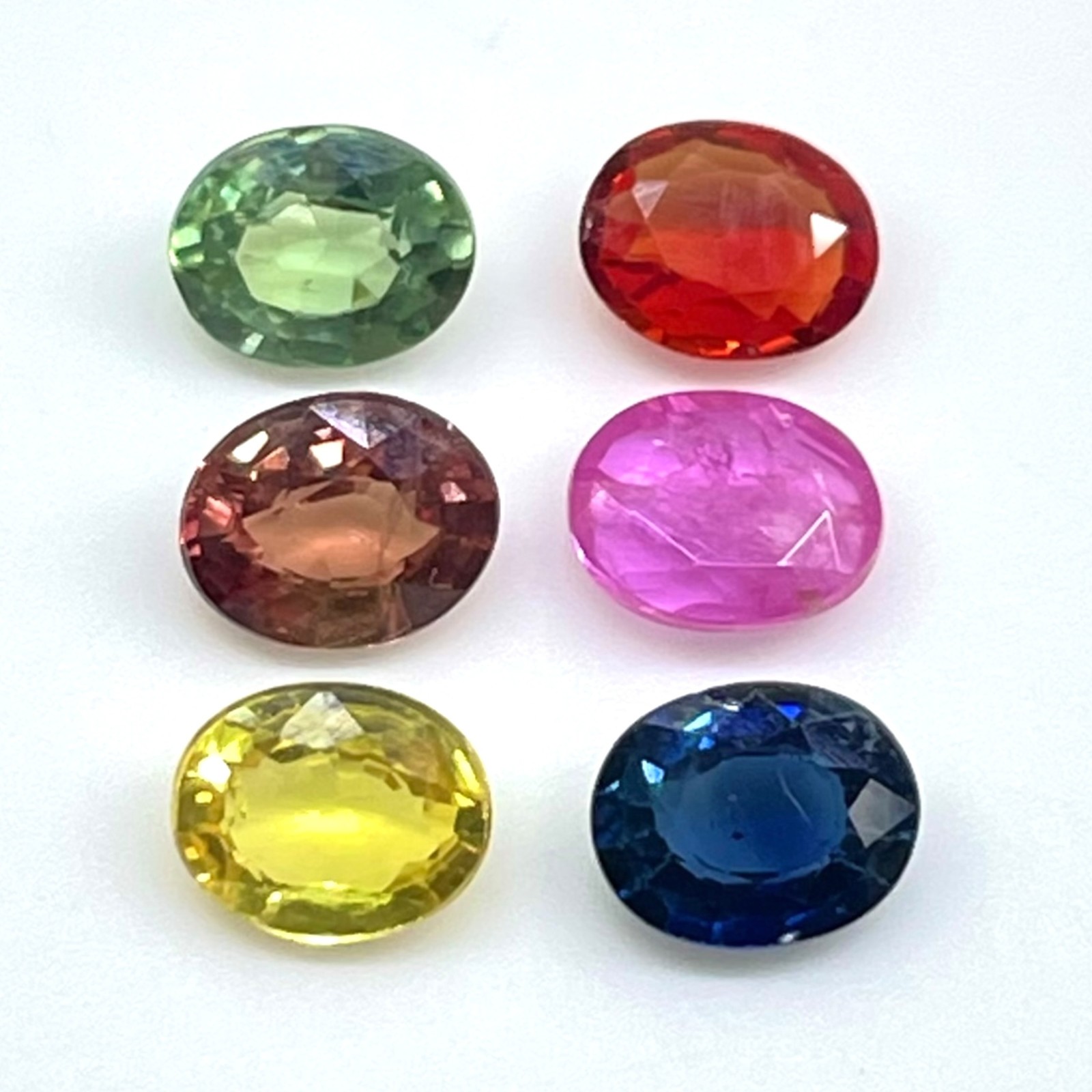 6 Pcs Natural Multi Sapphire 5x4mm Oval Cut Dazzling Loose Gemstone Lot 2.60 Cts
