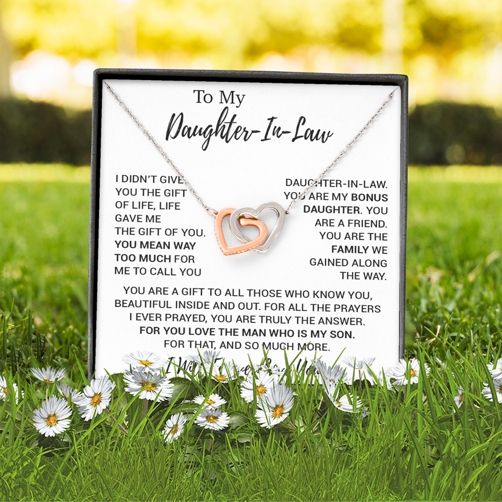 To My Daughter-In-Law Necklace, Gift For Daughter In Law, Daughter In Law Gift